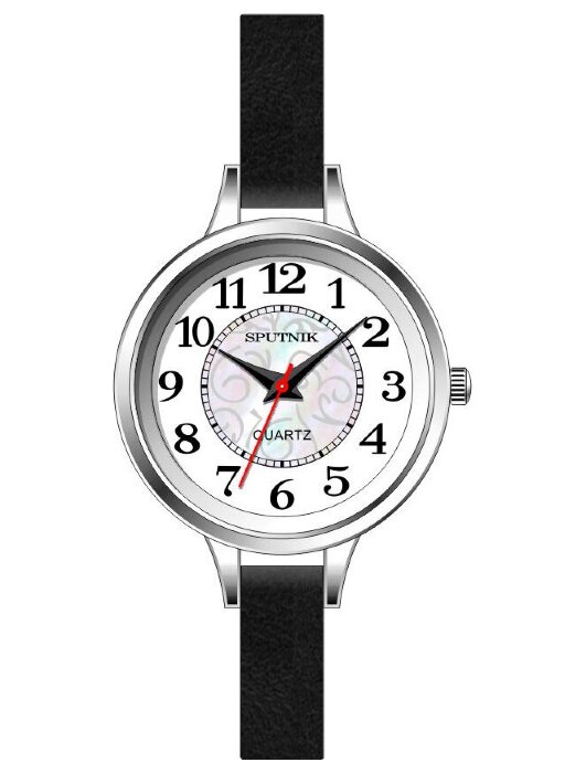 Наручные часы Спутник Л-201191-1 (бел.+пел.) черный рем
