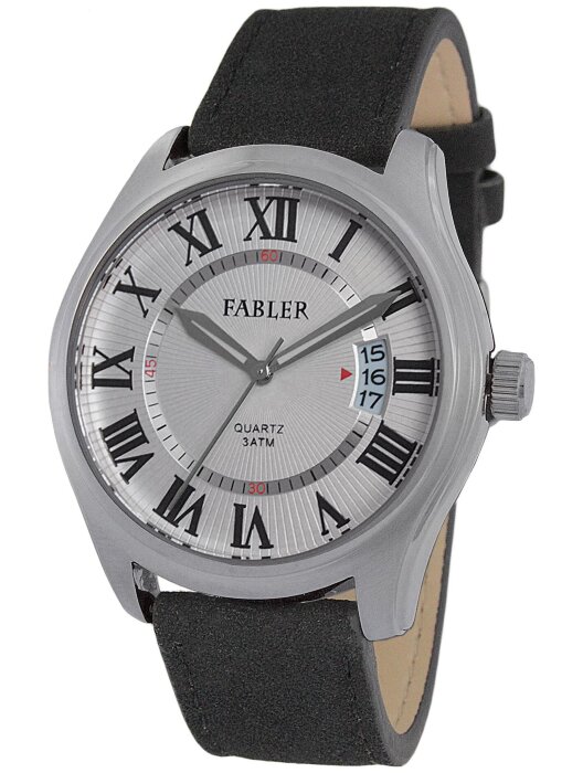 Наручные часы FABLER FM-710281-1 (сталь) 1 календарь,кож.рем