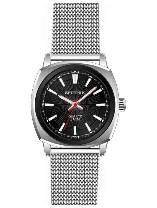 Наручные часы Спутник М-858441 Н-1.3 (черн.,бел.оф.) браслет