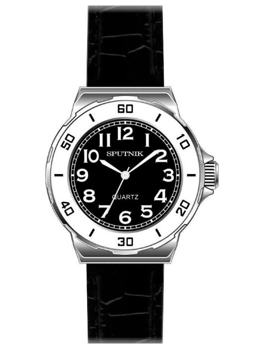 Наручные часы Спутник Л-300311-1.4 (черн.) черный рем