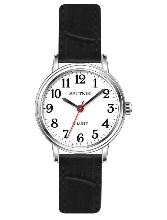 Наручные часы Спутник Л-201160-1 (бел.) черный рем