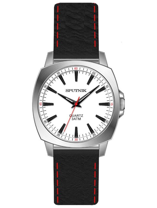 Наручные часы Спутник М-858491 Н-1 (белый)кож.рем