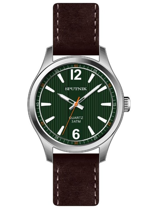 Наручные часы Спутник М-858351 Н-1 (зелен.)кож.рем