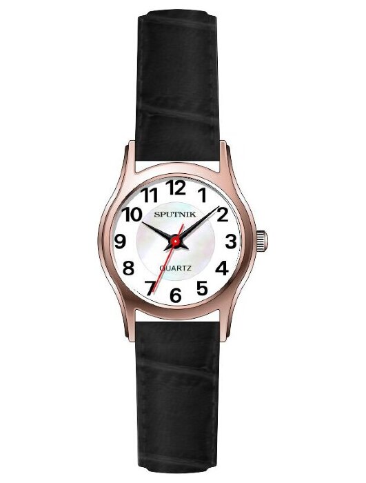 Наручные часы Спутник Л-201370-8 (бел.+перл.) черный рем