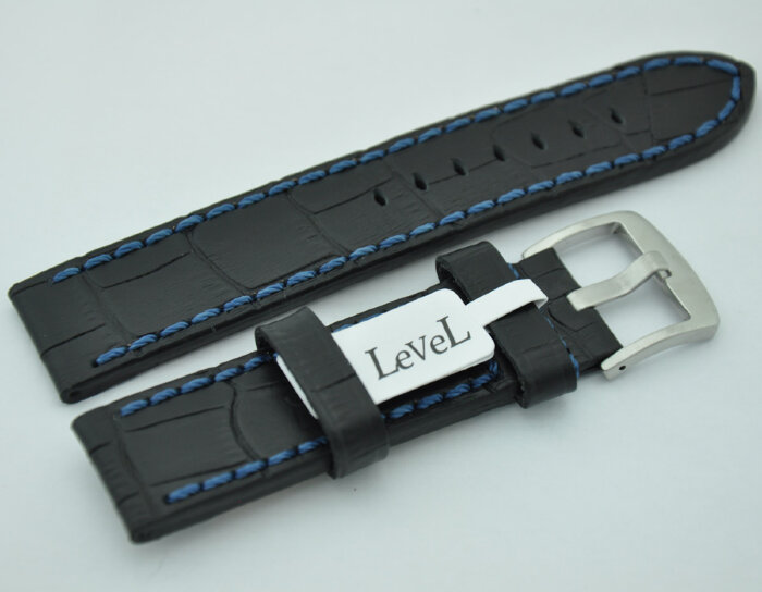 Ремешки LeVeL 9585.1.1.22 чёрный синяя нитка