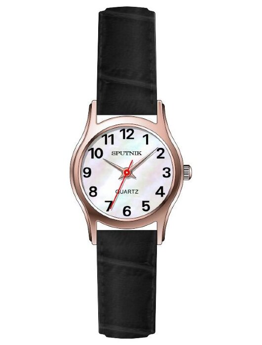 Наручные часы Спутник Л-201370-8 (перл.) черный рем