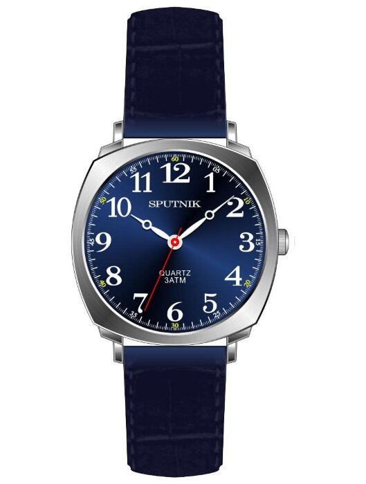 Наручные часы Спутник М-858450 Н-1 (синяя)кож.рем