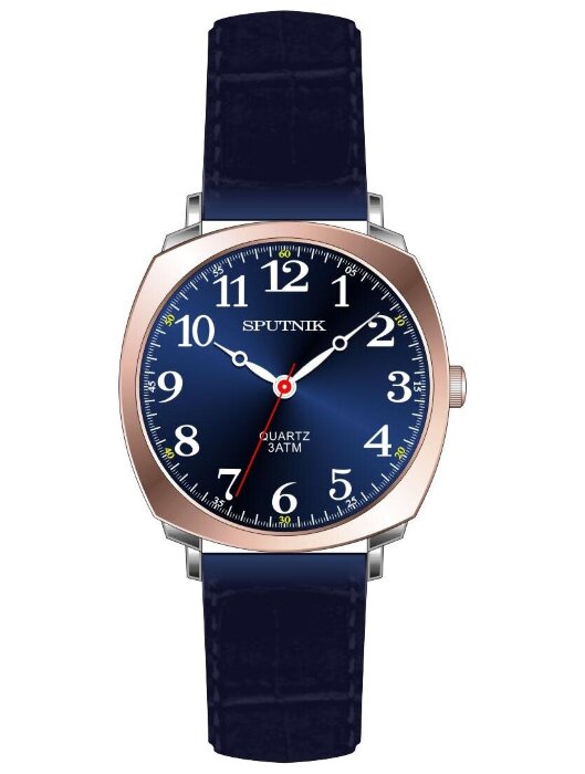 Наручные часы Спутник М-858450 Н-6 (синий)кож.рем