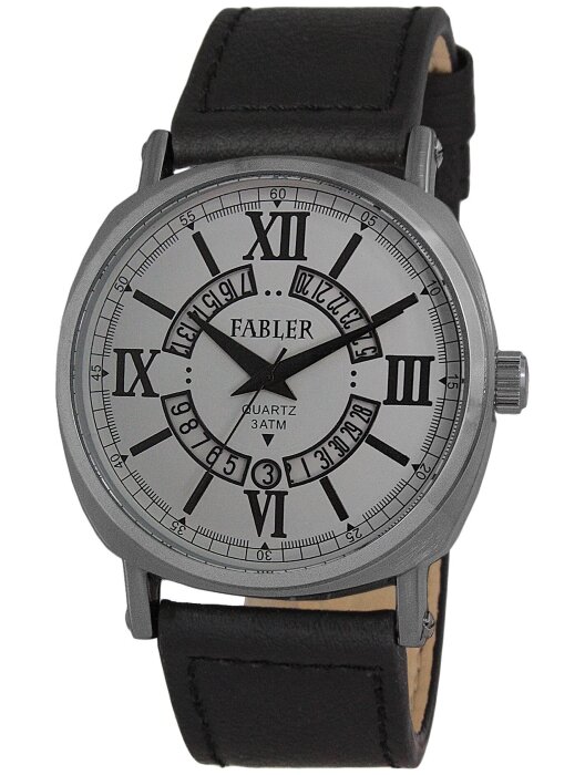 Наручные часы FABLER FM-710072-1 (бел.) 1 кален-рь,кож.рем