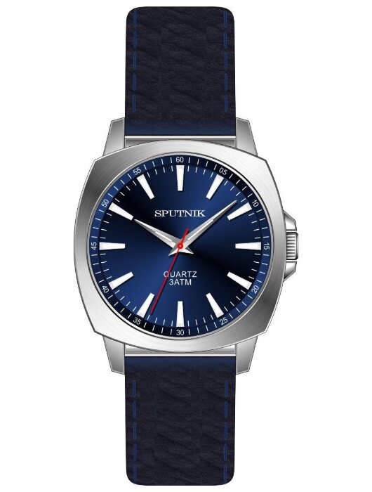 Наручные часы Спутник М-858491 Н-1 (синий)кож.рем