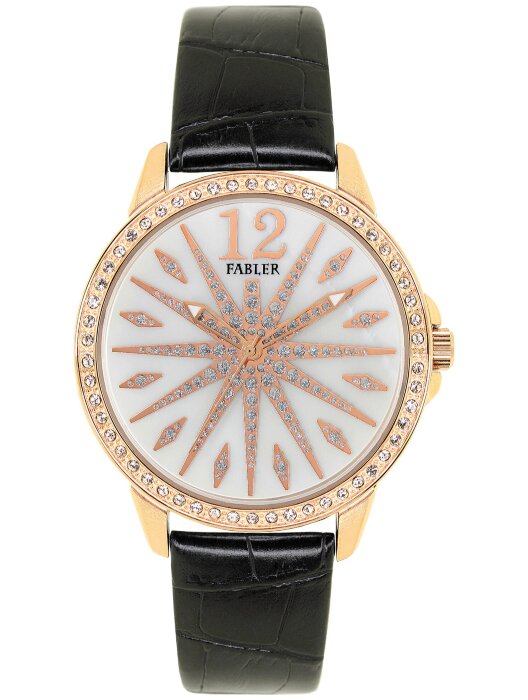 Наручные часы FABLER FL-500611-8 (перл.) кам. черный рем