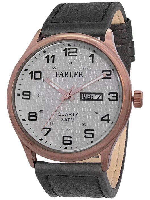 Наручные часы FABLER FM-710160-8 (сталь) 2 календарь,кож.рем