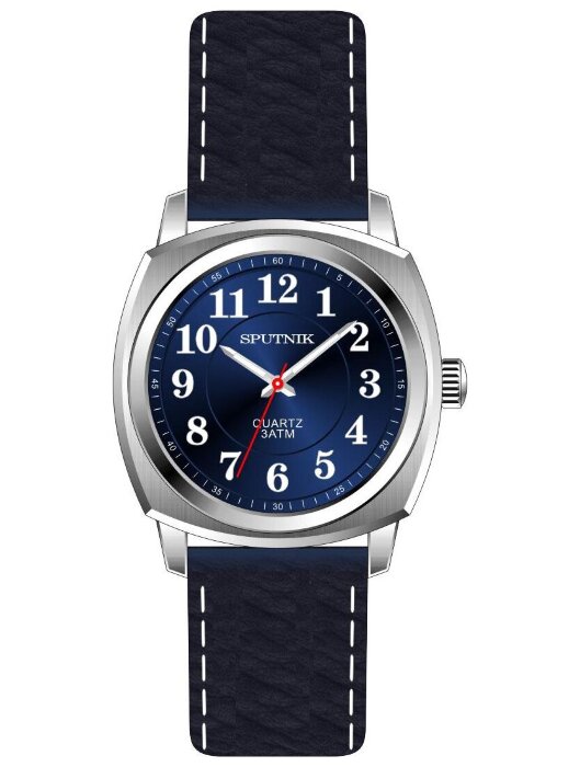 Наручные часы Спутник М-858440 Н-1 (синий) кож.рем