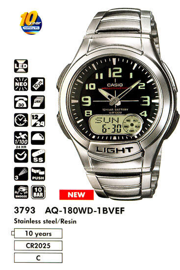 Наручные часы CASIO AQ-180WD-1B