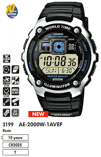 Наручные часы CASIO AE-2000W-1A