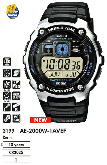 Наручные часы CASIO AE-2000W-1A