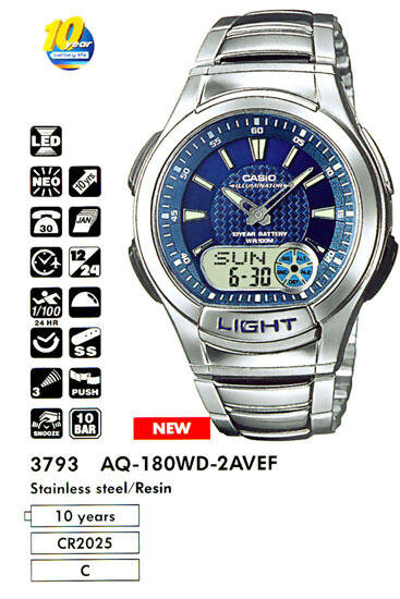 Наручные часы CASIO AQ-180WD-2A