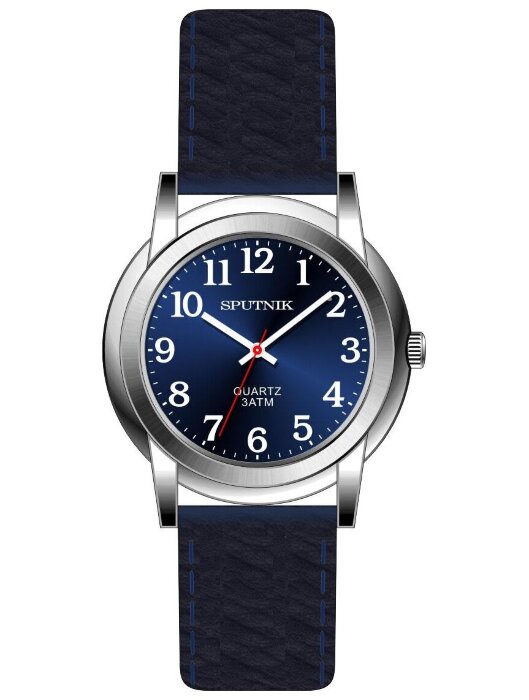 Наручные часы Спутник М-858470 Н-1 (синий) кож.рем