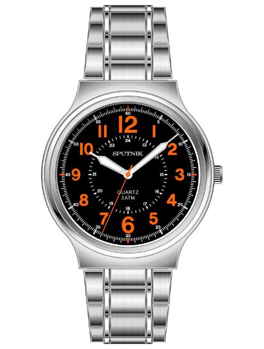 Наручные часы Спутник М-996710-1(черн.оранж.оф.)