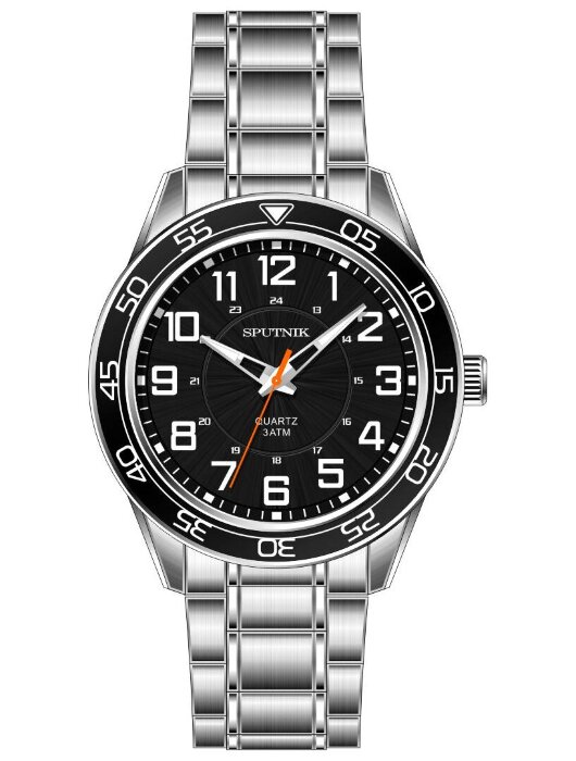 Наручные часы Спутник М-996910-1 (черн.,бел.оф.)