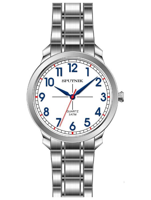 Наручные часы Спутник М-996930-1 (бел.,черн.оф)