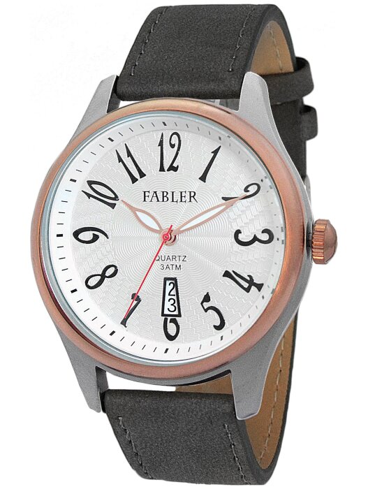 Наручные часы FABLER FM-710131-6 (бел.) 1 кален-рь,кож.рем