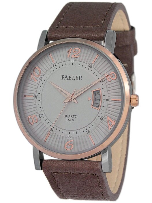Наручные часы FABLER FM-710020-6 (сталь) 1 календарь,кож.рем