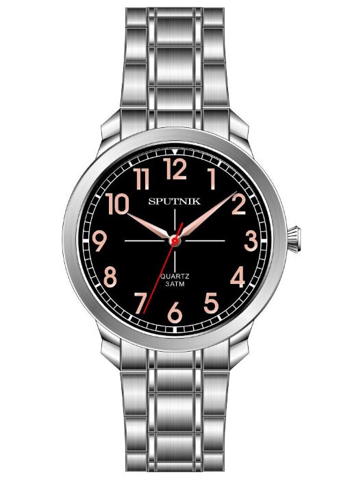 Наручные часы Спутник М-996930-1 (черн.,беж.оф.)