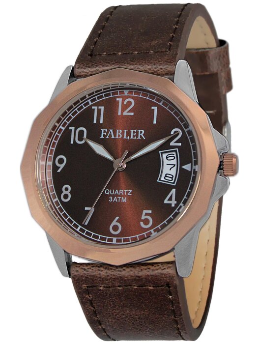 Наручные часы FABLER FM-710040-6 (корич.) 1 кален-рь,кож.рем