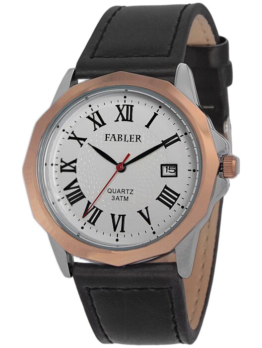 Наручные часы FABLER FM-710041-6 (бел.) 1 кален-рь,кож.рем
