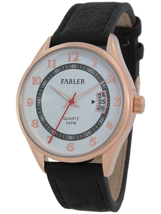 Наручные часы FABLER FM-710200-8 (бел.) 1 календарь,кож.рем