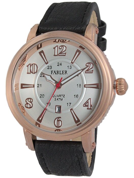 Наручные часы FABLER FM-710170-8 (сталь) 1 календарь,кож.рем