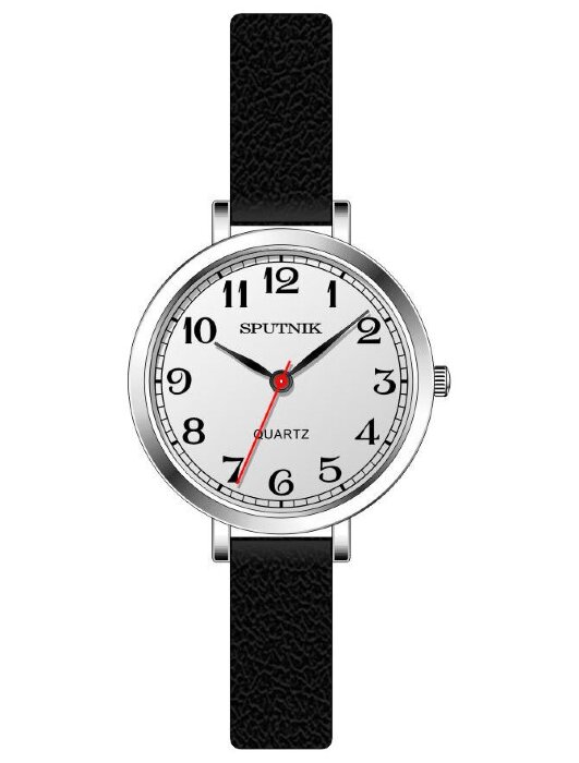 Наручные часы Спутник Л-201170-1 (белый,черн.оф.) черный рем