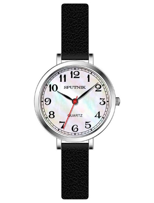 Наручные часы Спутник Л-201170-1 (перл.) черный рем