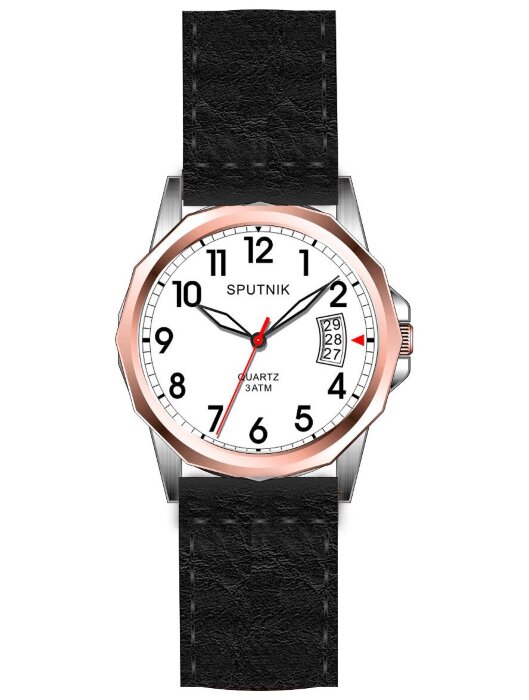 Наручные часы Спутник М-400710-6 (бел.) календ.кож.рем