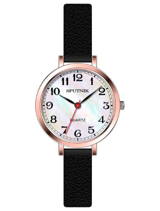 Наручные часы Спутник Л-201170-8 (перл.) черный рем