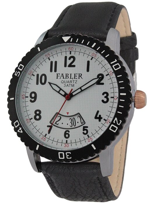 Наручные часы FABLER FM-710230-1.3 (бел.) 1 календарь,кож.рем