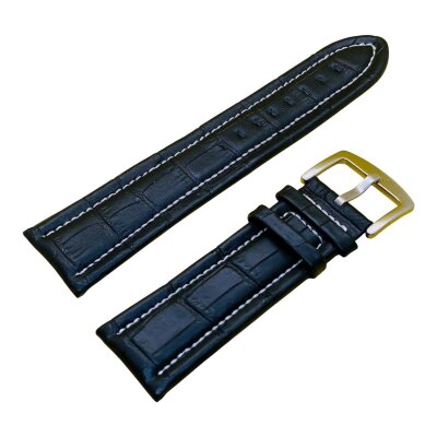 Ремешок BREATLING XL Черный гладкий с бел.стр 26мм