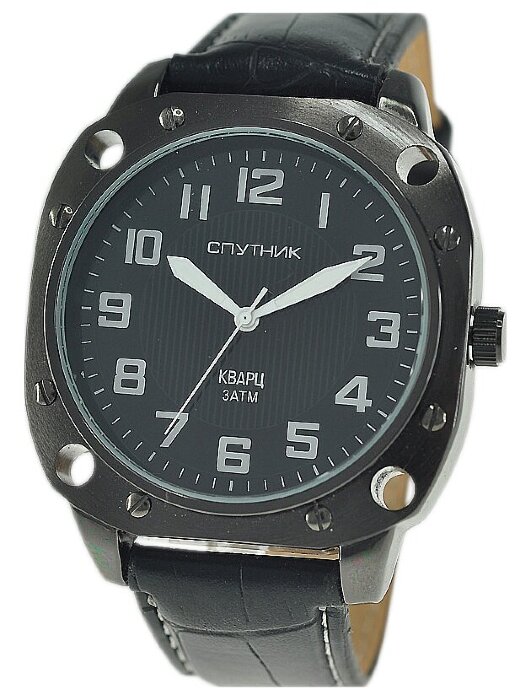 Наручные часы Спутник М-857250-3 (черн.)кож.рем