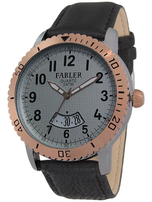 Наручные часы FABLER FM-710230-6 (сталь) 1 календарь,кож.рем