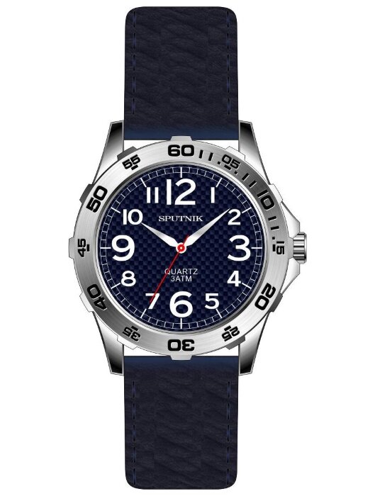 Наручные часы Спутник М-858430 Н-1 (синий)кож.рем