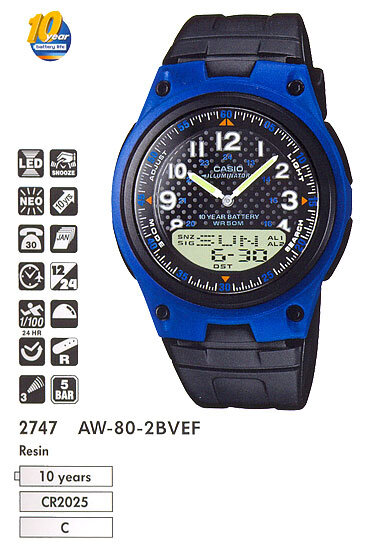 Наручные часы CASIO AW-80-2B
