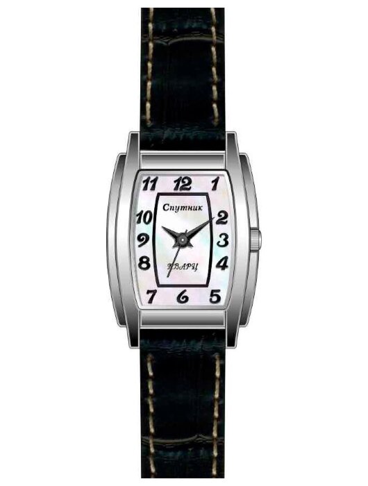 Наручные часы Спутник Л-200230-1 (перл.) черный рем