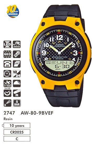 Наручные часы CASIO AW-80-9B