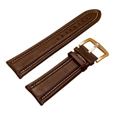 Ремешок BREATLING XL Коричневый гладкий с бел.стр. 28мм