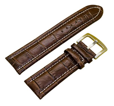Ремешок BREATLING XL Коричневый KROKO с бел.стр. 28мм