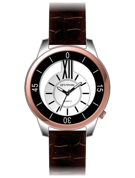 Наручные часы Спутник Л-300111-6.3 (сталь) коричневый рем