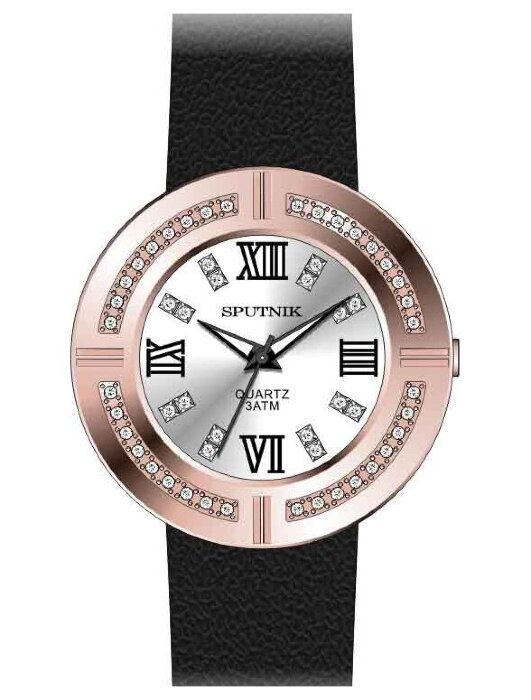 Наручные часы Спутник Л-300511-8 (сталь) кам.,черный рем