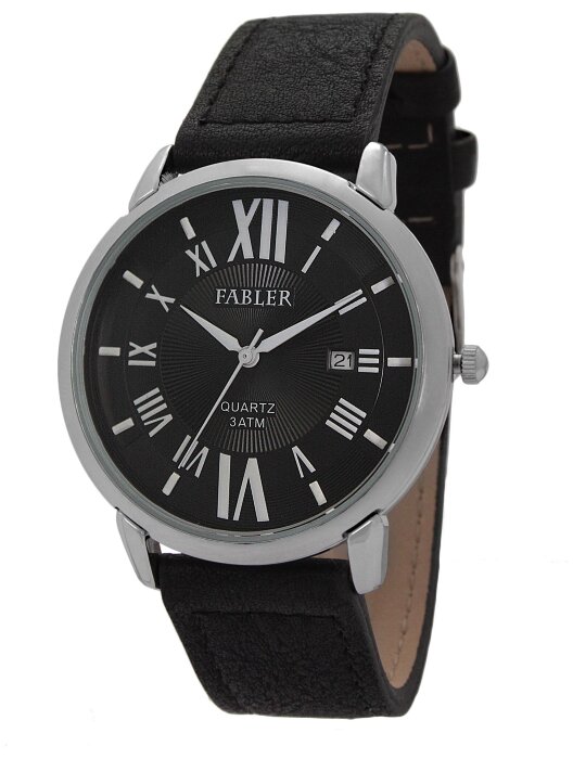 Наручные часы FABLER FM-710061-1 (черн.) 1 кален-рь,кож.рем
