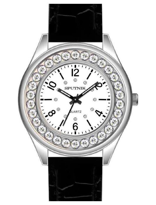 Наручные часы Спутник Л-300151-1 (бел.) черный рем